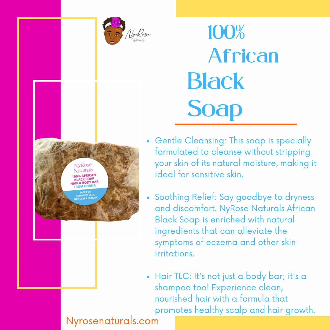 100% African Black Soap Hair & Body Bar