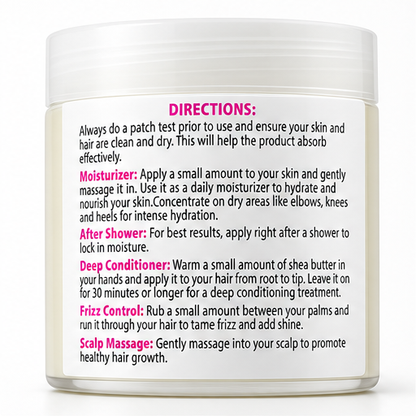 100% African Raw Shea Butter from Ghana (White)