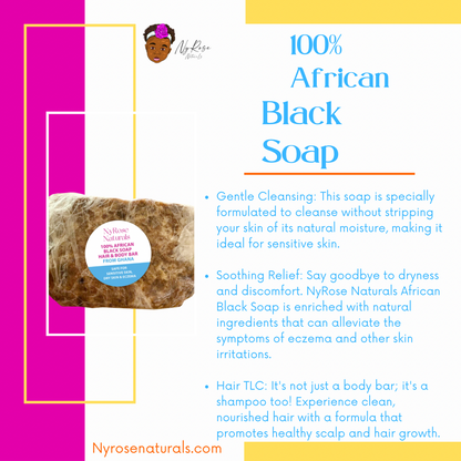 100% African Black Soap Hair & Body Bar