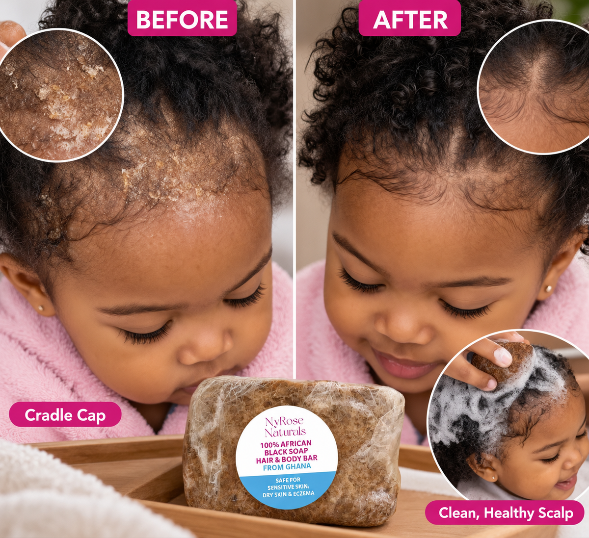 100% African Black Soap Hair & Body Bar